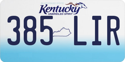 KY license plate 385LIR