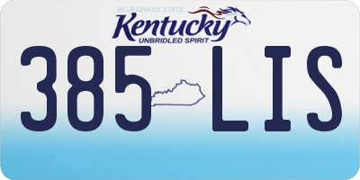 KY license plate 385LIS