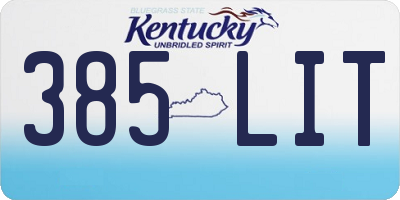 KY license plate 385LIT