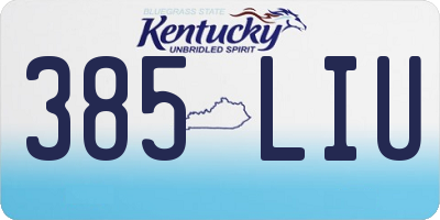 KY license plate 385LIU