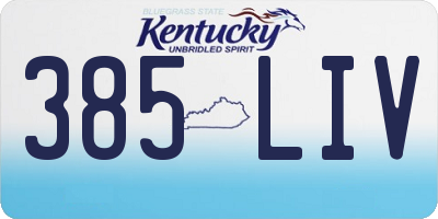 KY license plate 385LIV