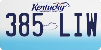 KY license plate 385LIW