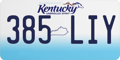 KY license plate 385LIY