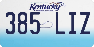 KY license plate 385LIZ