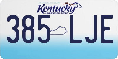 KY license plate 385LJE