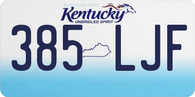 KY license plate 385LJF