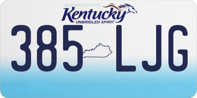 KY license plate 385LJG
