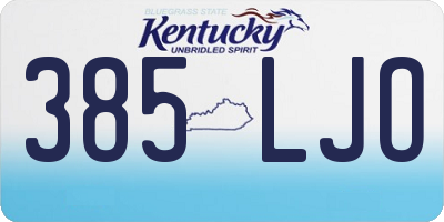 KY license plate 385LJO