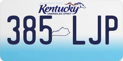 KY license plate 385LJP