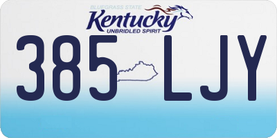 KY license plate 385LJY