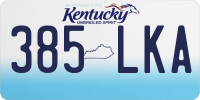 KY license plate 385LKA