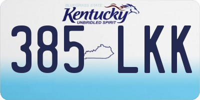 KY license plate 385LKK