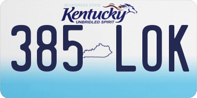 KY license plate 385LOK