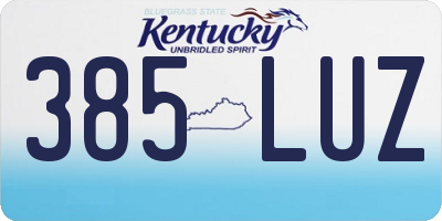 KY license plate 385LUZ