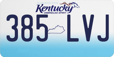 KY license plate 385LVJ