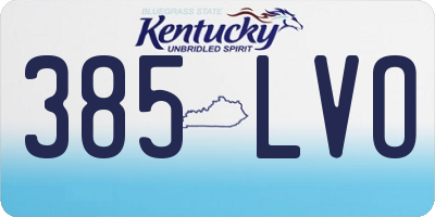 KY license plate 385LVO