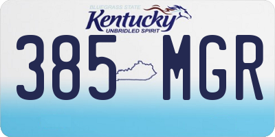 KY license plate 385MGR