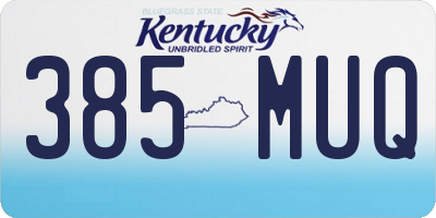 KY license plate 385MUQ