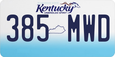 KY license plate 385MWD