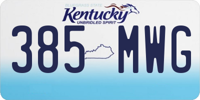 KY license plate 385MWG
