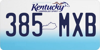 KY license plate 385MXB