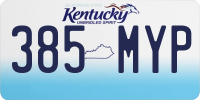 KY license plate 385MYP