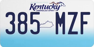 KY license plate 385MZF