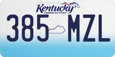 KY license plate 385MZL