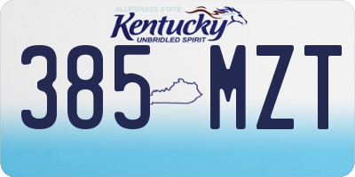 KY license plate 385MZT