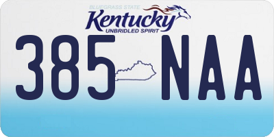 KY license plate 385NAA