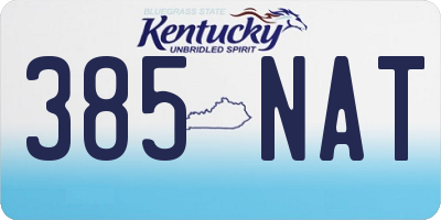 KY license plate 385NAT