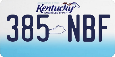KY license plate 385NBF