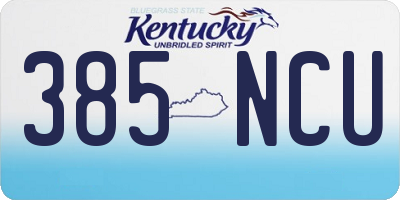 KY license plate 385NCU