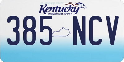 KY license plate 385NCV