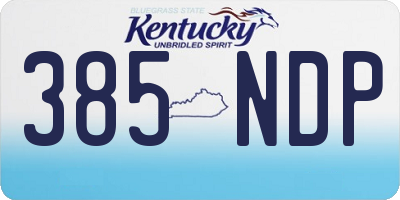 KY license plate 385NDP