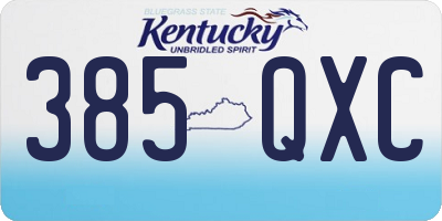 KY license plate 385QXC