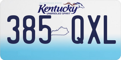 KY license plate 385QXL