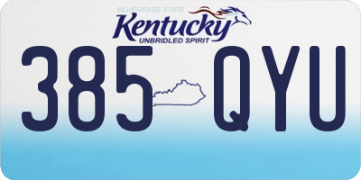 KY license plate 385QYU
