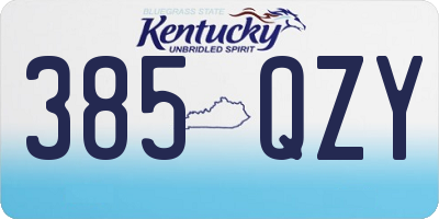 KY license plate 385QZY