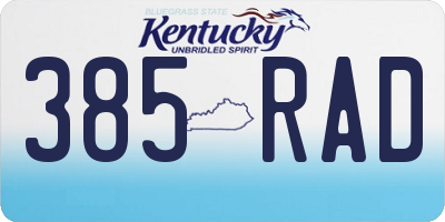 KY license plate 385RAD