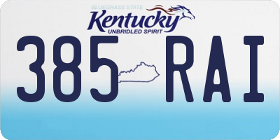 KY license plate 385RAI