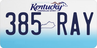 KY license plate 385RAY