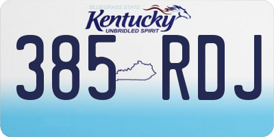 KY license plate 385RDJ