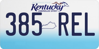 KY license plate 385REL