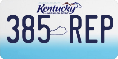 KY license plate 385REP