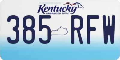KY license plate 385RFW