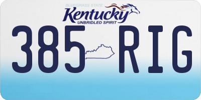 KY license plate 385RIG