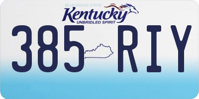 KY license plate 385RIY