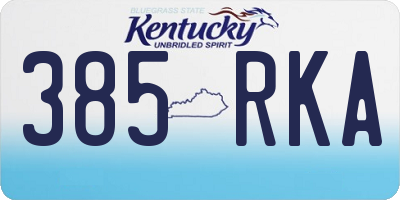 KY license plate 385RKA