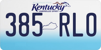 KY license plate 385RLO